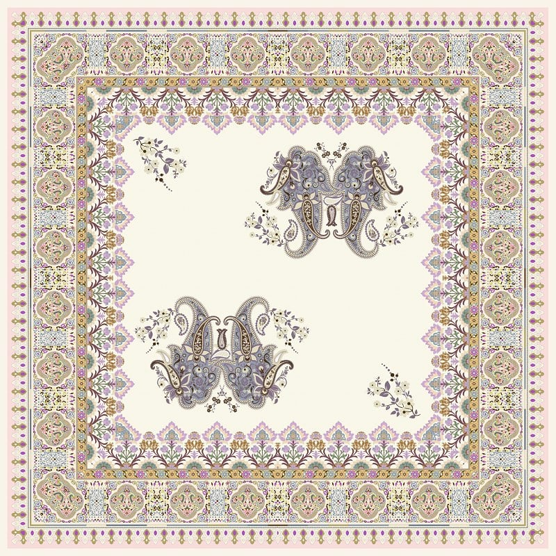 EŞARPDesenli İtalyan Şifon Eşarp Askısı ile Birlikte 110x110 cm