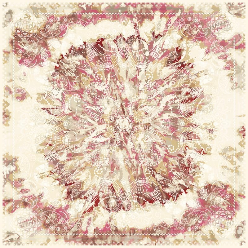 EŞARPDesenli İtalyan Şifon Eşarp Askısı ile Birlikte 110x110 cm