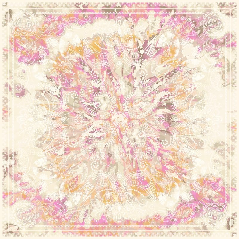 EŞARPDesenli İtalyan Şifon Eşarp Askısı ile Birlikte 110x110 cm