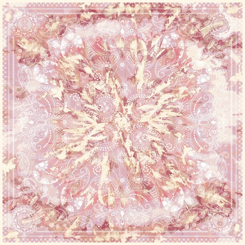 EŞARPDesenli İtalyan Şifon Eşarp Askısı ile Birlikte 110x110 cm