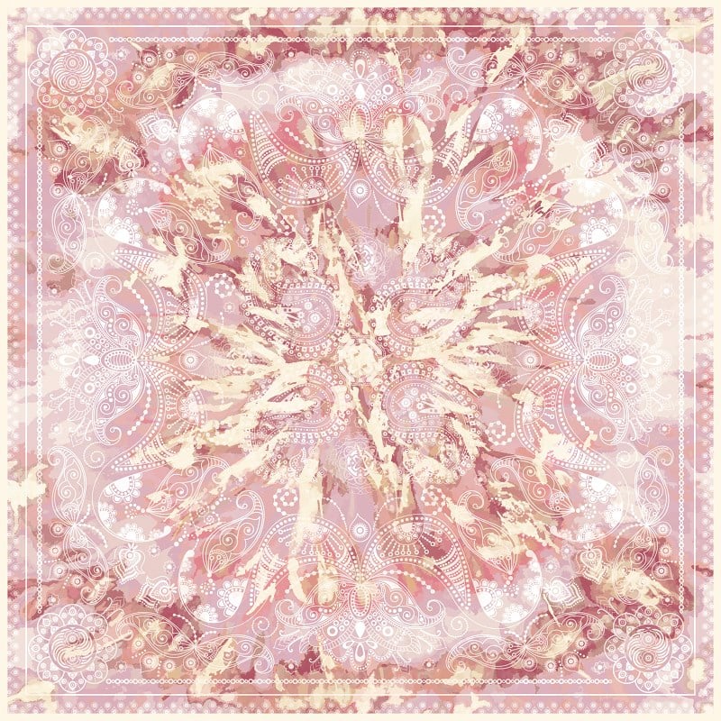EŞARPDesenli İtalyan Şifon Eşarp Askısı ile Birlikte 110x110 cm