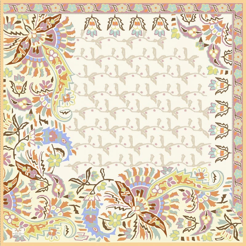 EŞARPDesenli Kışlık İtalyan Şifon Eşarp Askısı ile Birlikte 110x110 cm