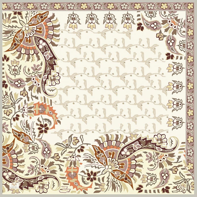 EŞARPDesenli Kışlık İtalyan Şifon Eşarp Askısı ile Birlikte 110x110 cm