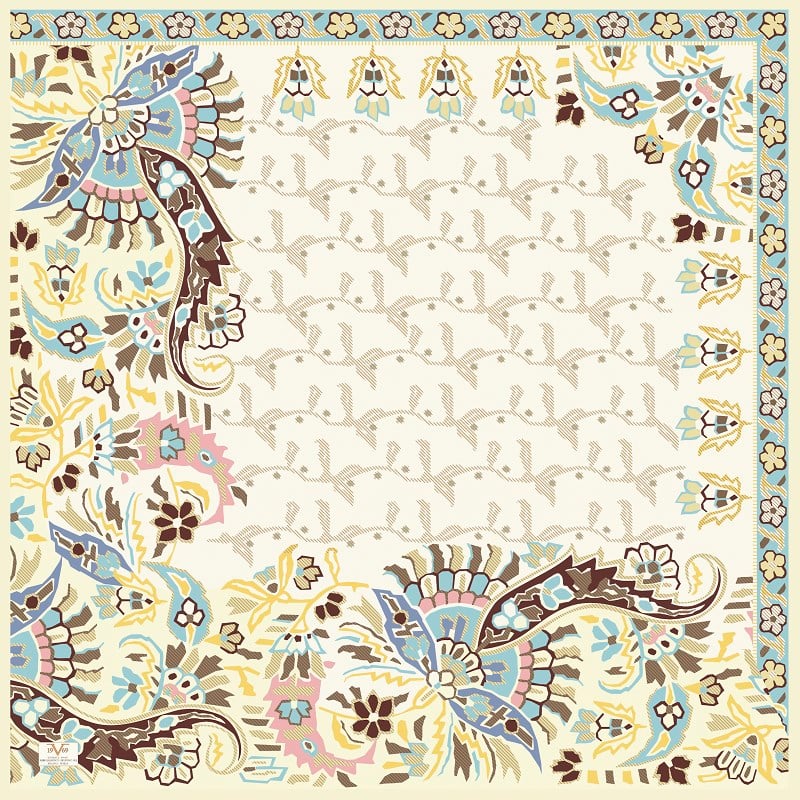 EŞARPDesenli Kışlık İtalyan Şifon Eşarp Askısı ile Birlikte 110x110 cm