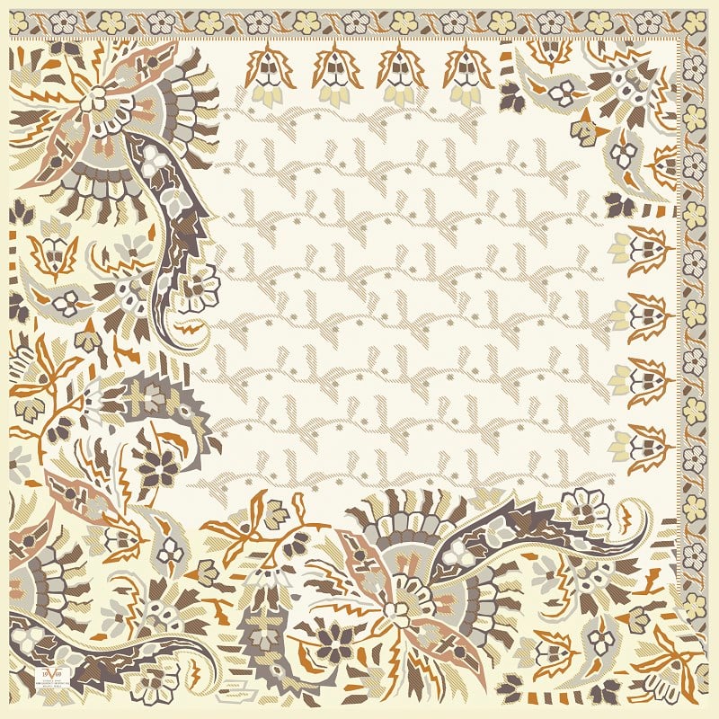 EŞARPDesenli Kışlık İtalyan Şifon Eşarp Askısı ile Birlikte 110x110 cm