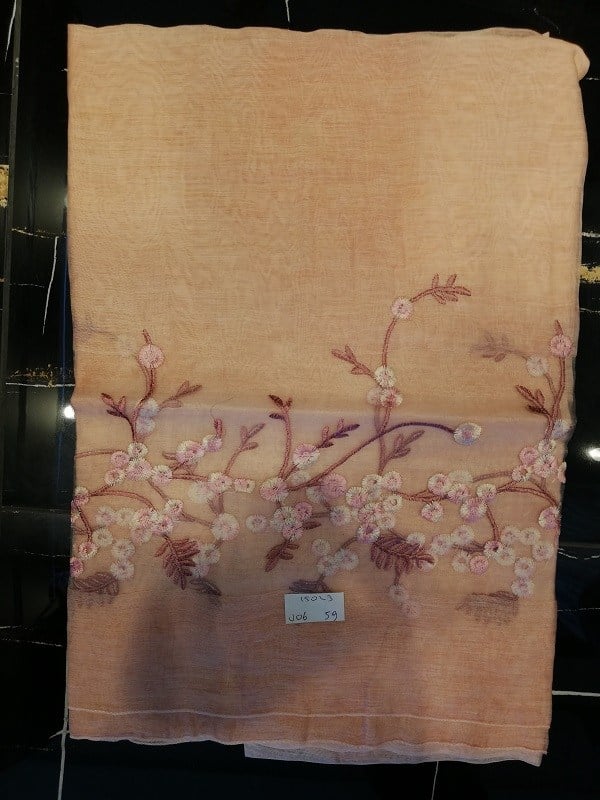 ŞALOrganze Nakış İthal İpek Cotton Seri Şal Askısı ile Birlikte 90X200 cm
