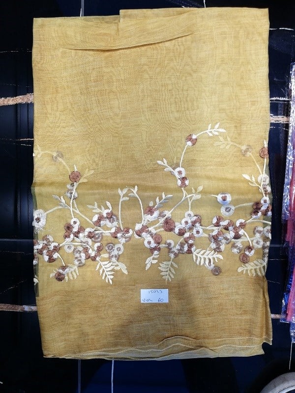 ŞALOrganze Nakış İthal İpek Cotton Seri Şal Askısı ile Birlikte 90X200 cm