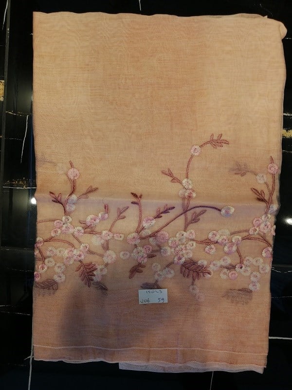 ŞALOrganze Nakış İthal İpek Cotton Seri Şal Askısı ile Birlikte 90X200 cm