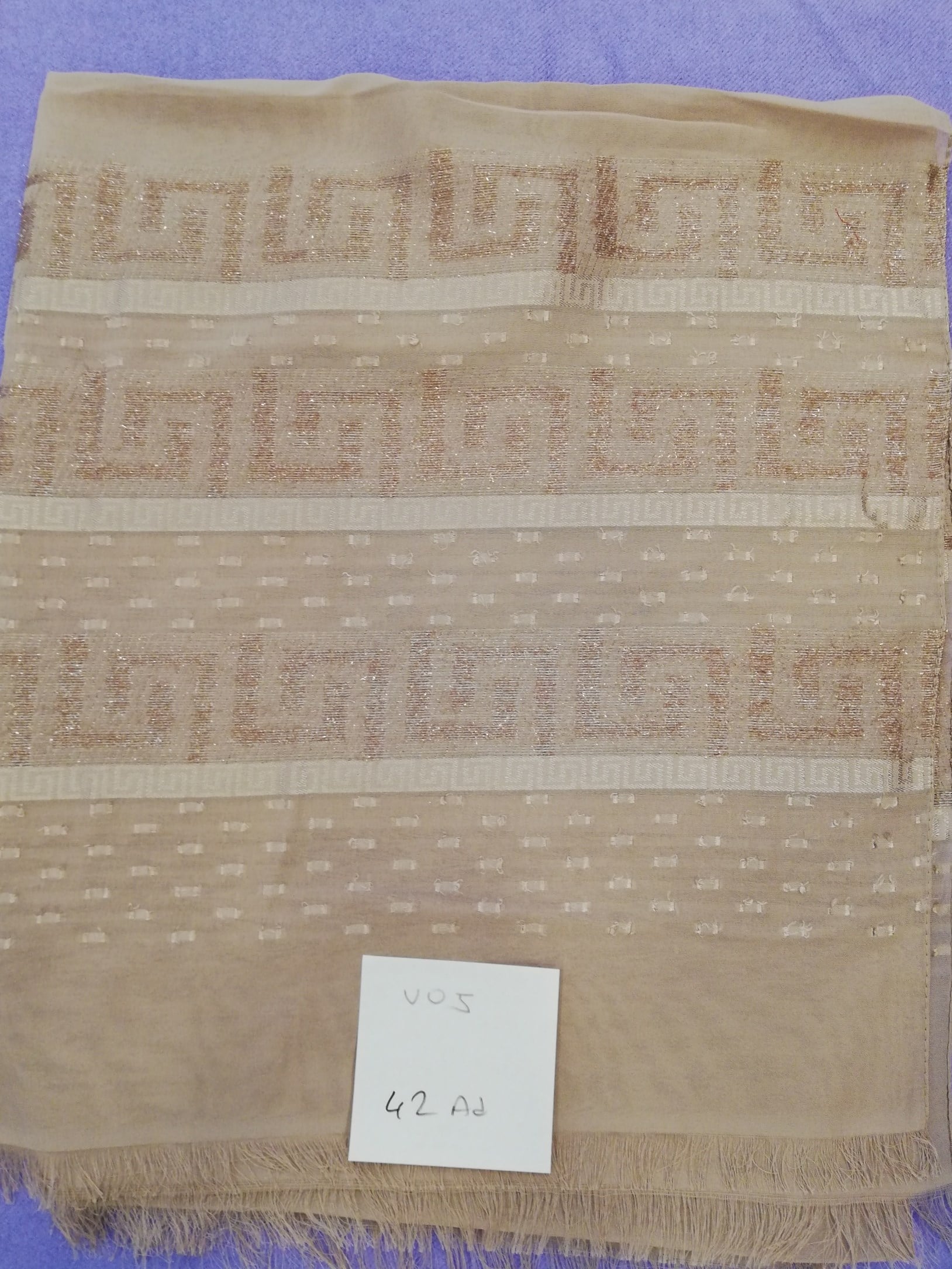 ShawlDokuma Simli Seri Şal Askısı ile Birlikte 90x200 cm