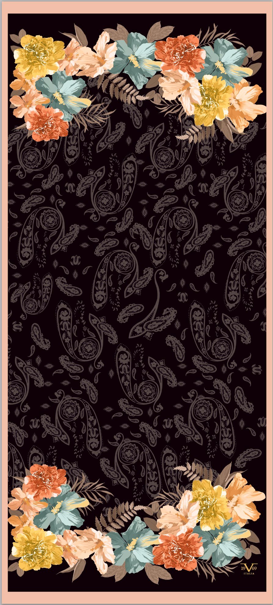 PAVIA ŞALÇiçekli Desen Pavia Seri Şal Askısı ile Birlikte 90X200 cm