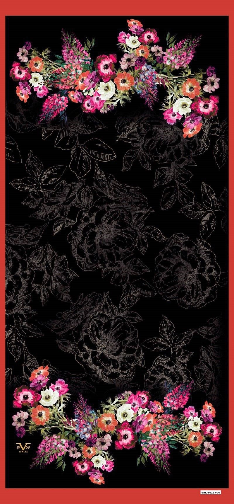 PAVIA ŞALÇiçekli Desen PAVİA Seri Şal Askısı ile Birlikte 90X200 cm
