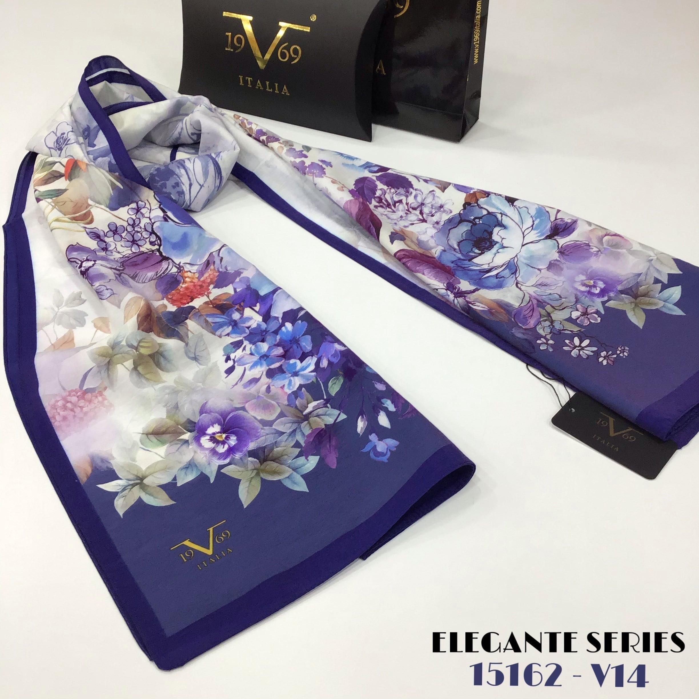 ŞALÇiçekli Desen Elegante Seri Viscon Şal Askısı ile Birlikte 75x200 cm