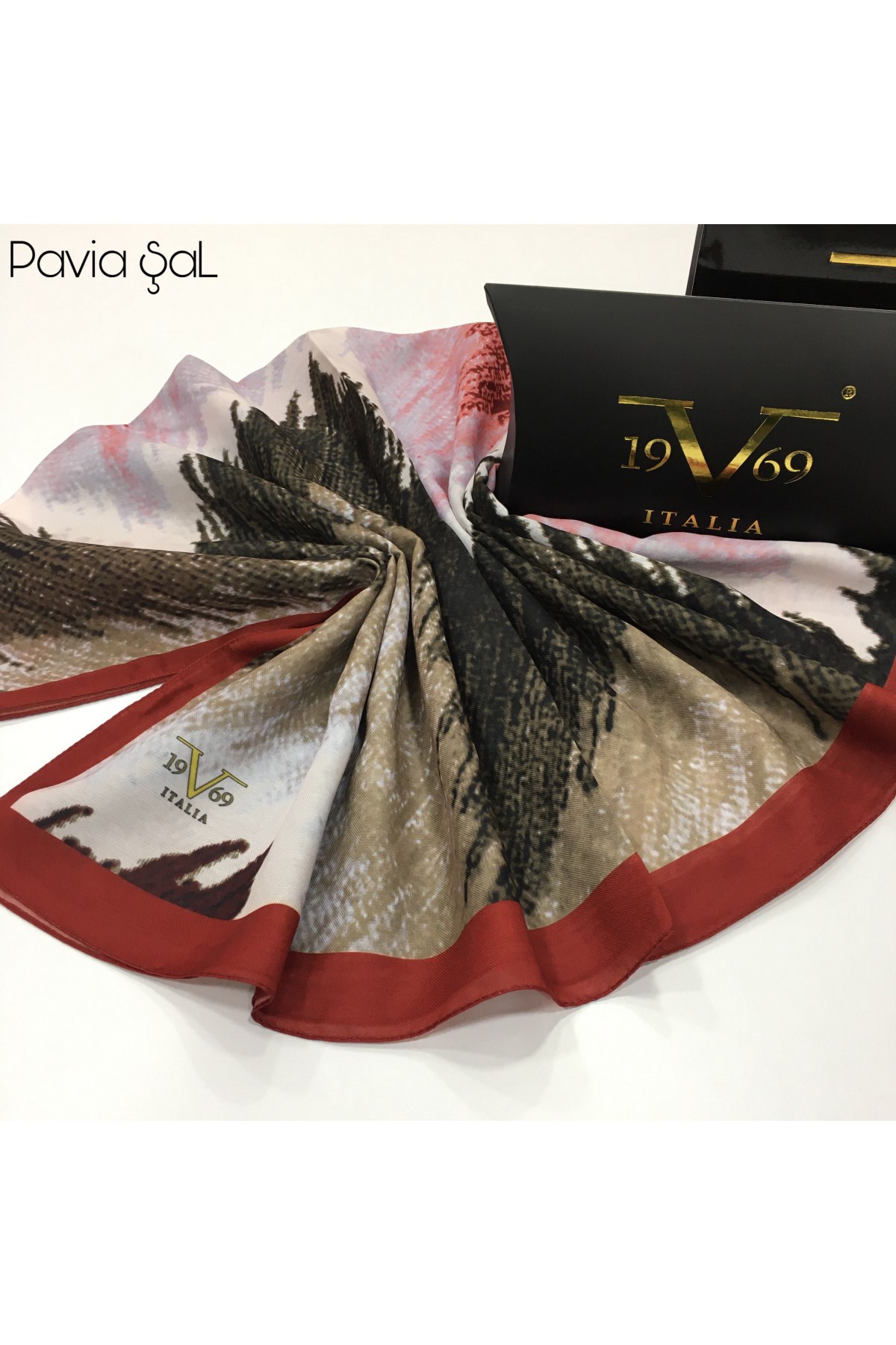 PAVIA ŞALGeometrik Desen Pavia Seri Şal Askısı ile Birlikte 90X200 cm