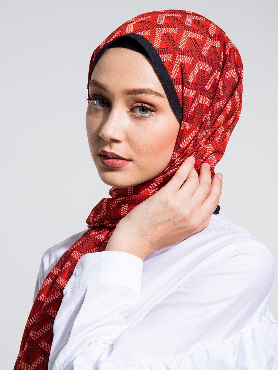 MODAL ŞALGeometrik Desen Modal Seri Şal Askısı ile Birlikte 75x200 cm