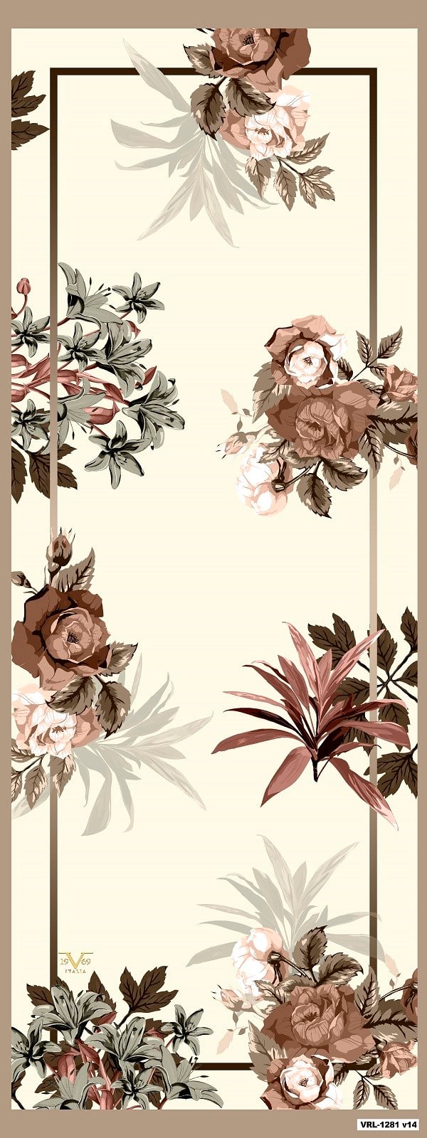 ŞALÇiçekli Desen Palermo Seri Şal Askısı ile Birlikte 75x200 cm
