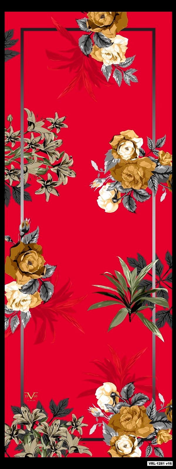 ŞALÇiçekli Desen Palermo Seri Şal Askısı ile Birlikte 75x200 cm