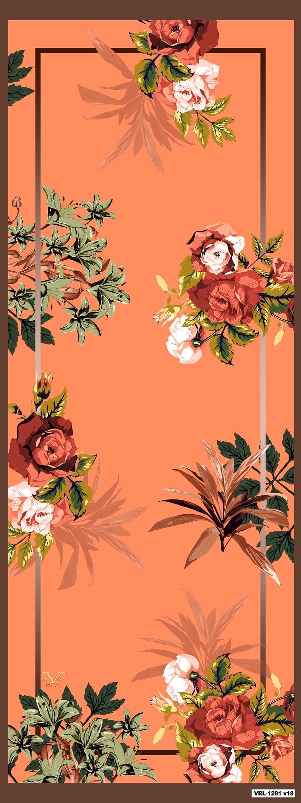 ŞALÇiçekli Desen Palermo Seri Şal Askısı ile Birlikte 75x200 cm