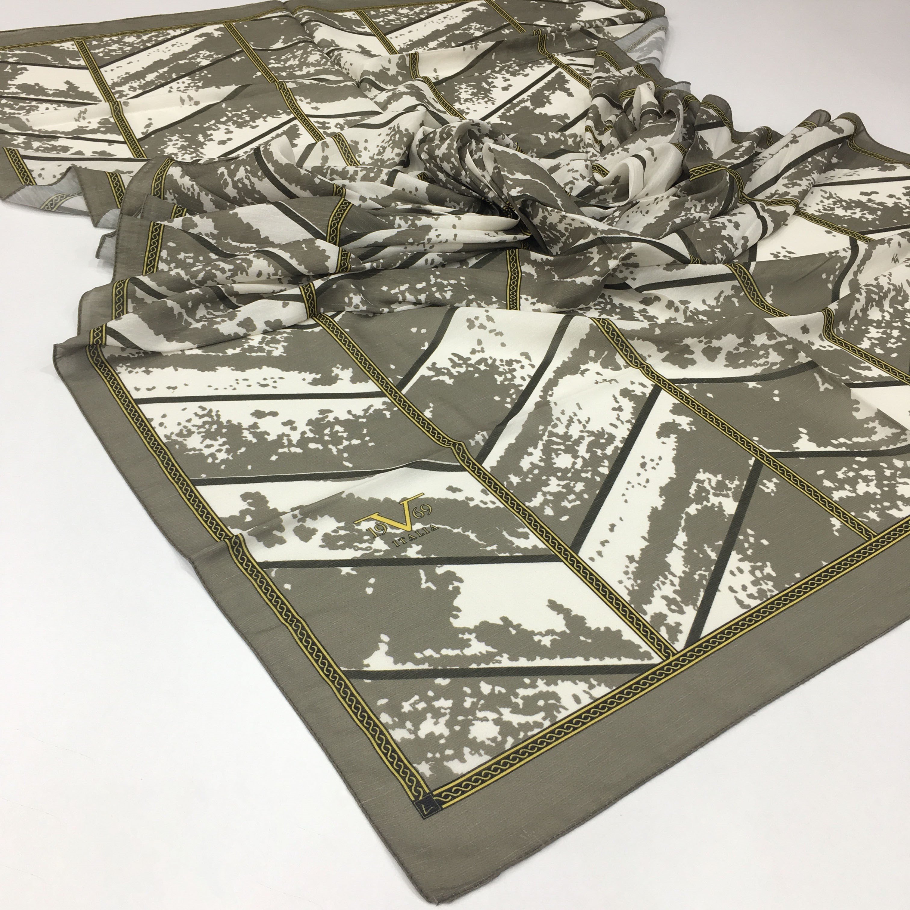 ŞALGeometrik Desen Lino Seri Şal Askısı ile Birlikte 90X200 cm