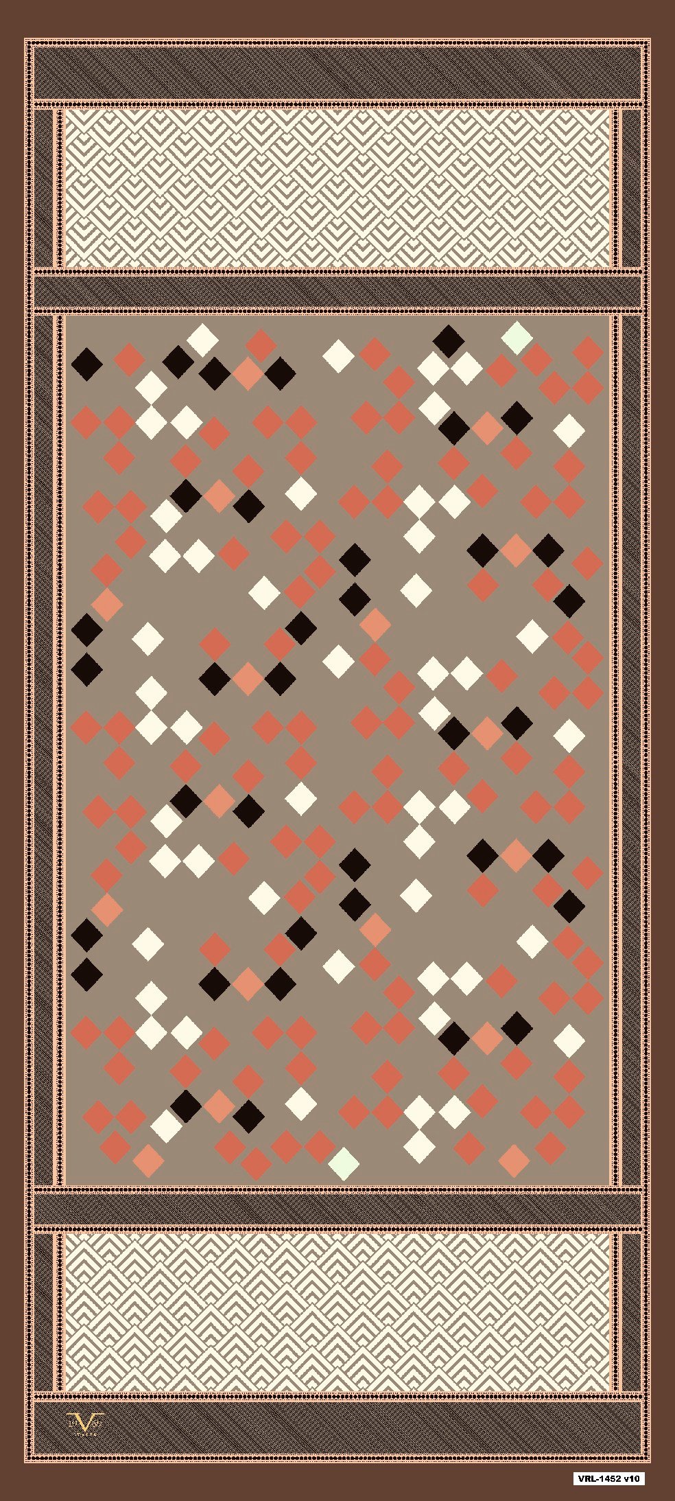 ŞALGeometrik Desen Pavia Seri Şal Askısı ile Birlikte 90X200 cm