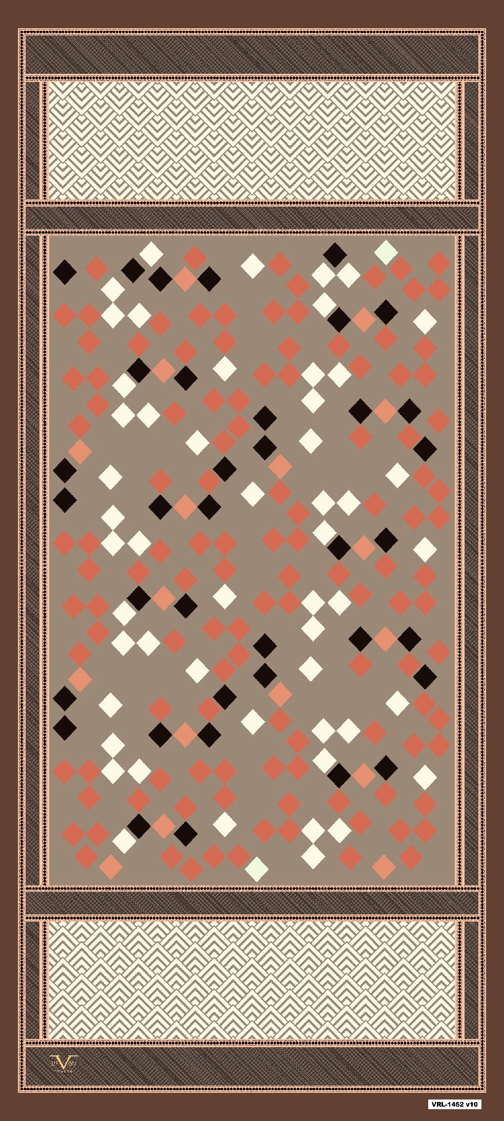 ŞALGeometrik Desen Pavia Seri Şal Askısı ile Birlikte 90X200 cm