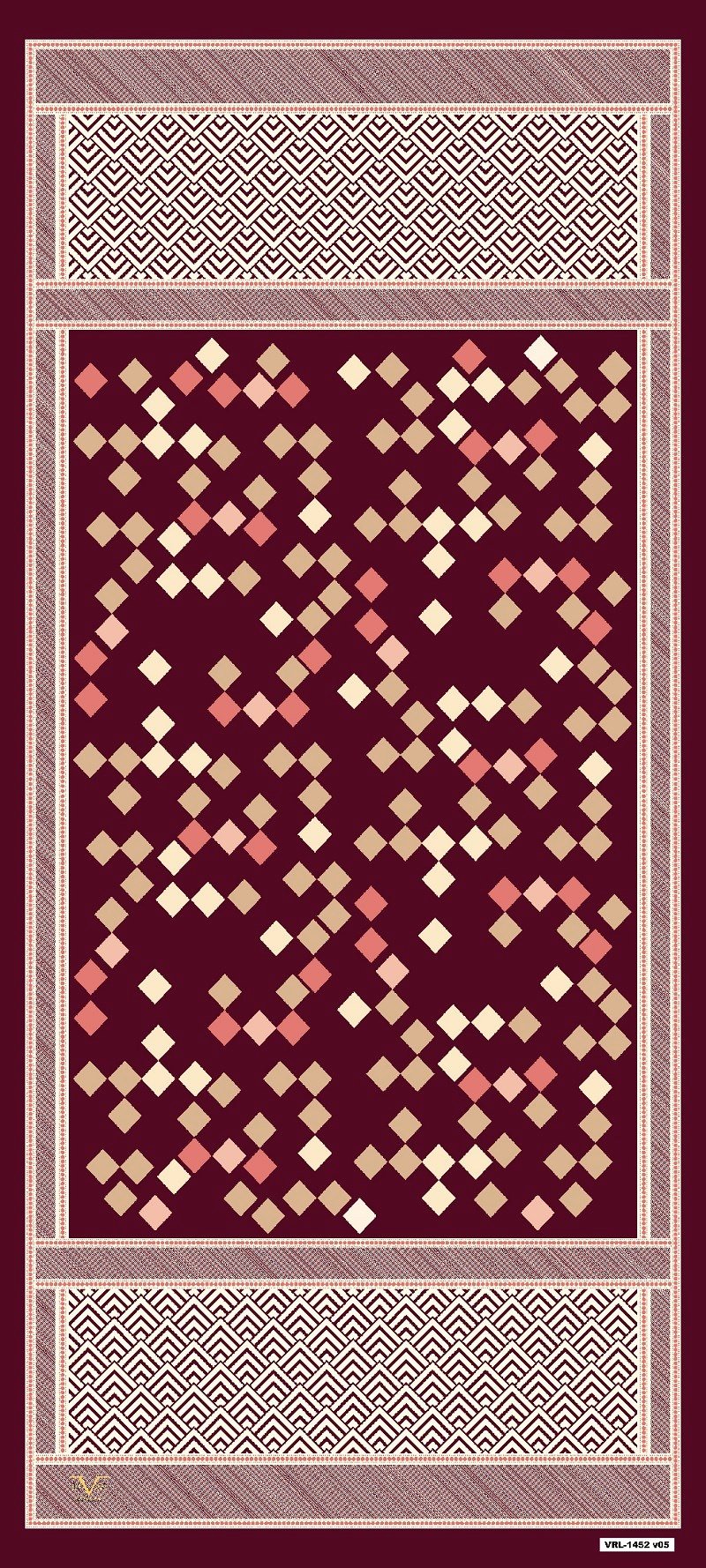 ŞALGeometrik Desen Pavia Seri Şal Askısı ile Birlikte 90X200 cm