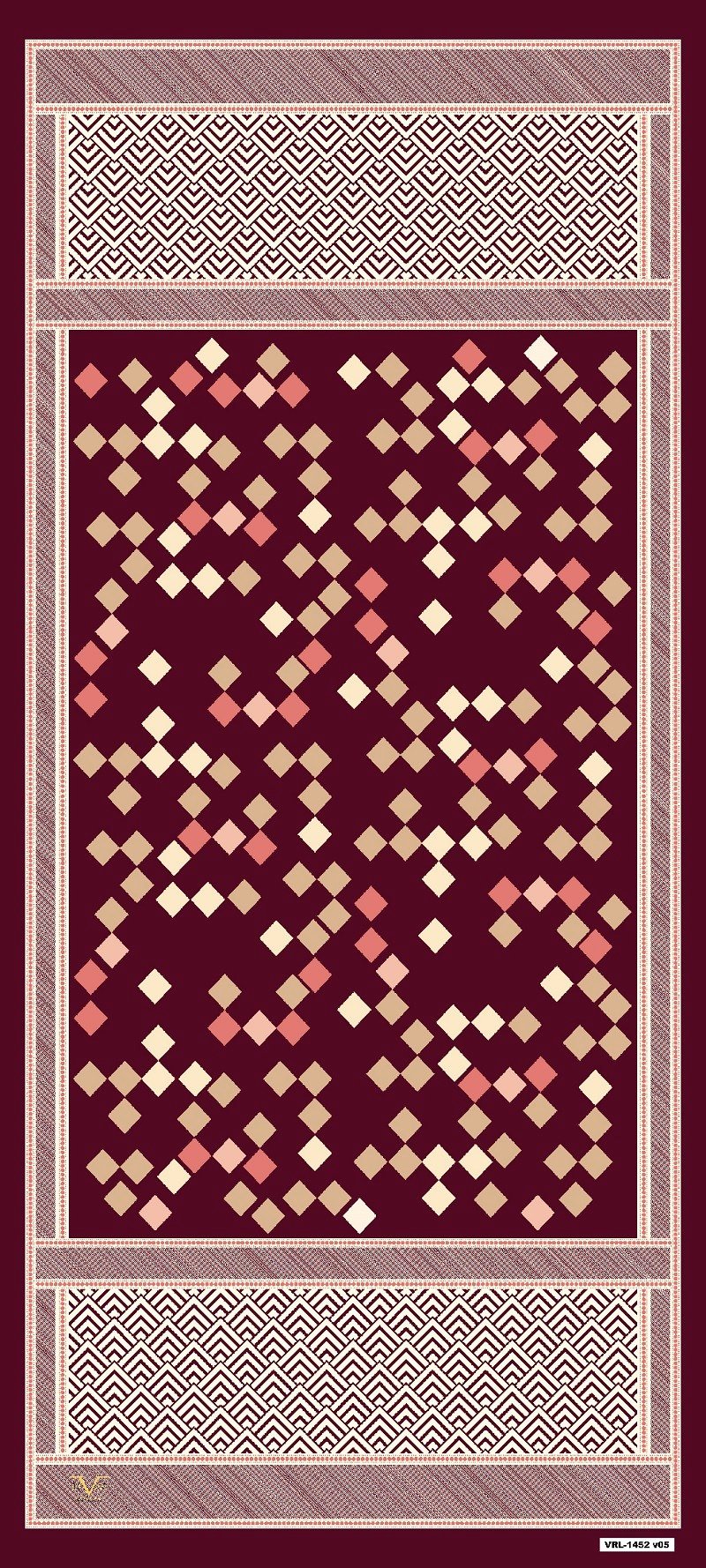 ŞALGeometrik Desen Pavia Seri Şal Askısı ile Birlikte 90X200 cm