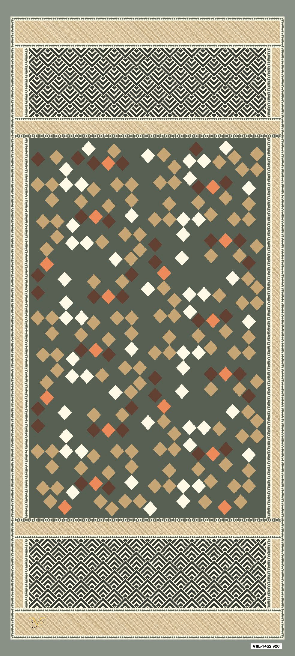 ŞALGeometrik Desen Pavia Seri Şal Askısı ile Birlikte 90X200 cm