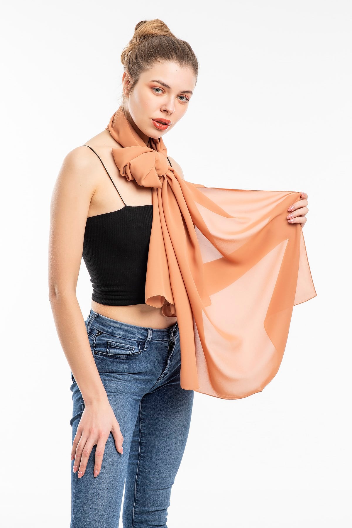ŞALDüz Desen Togo Seri Şal Askısı ile Birlikte 75x200 cm