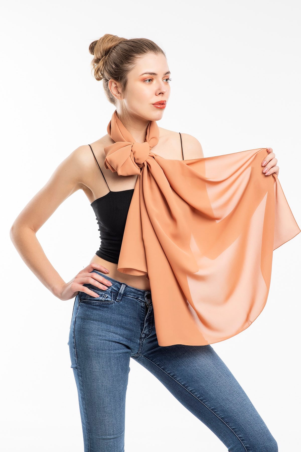 ŞALDüz Desen Togo Seri Şal Askısı ile Birlikte 75x200 cm