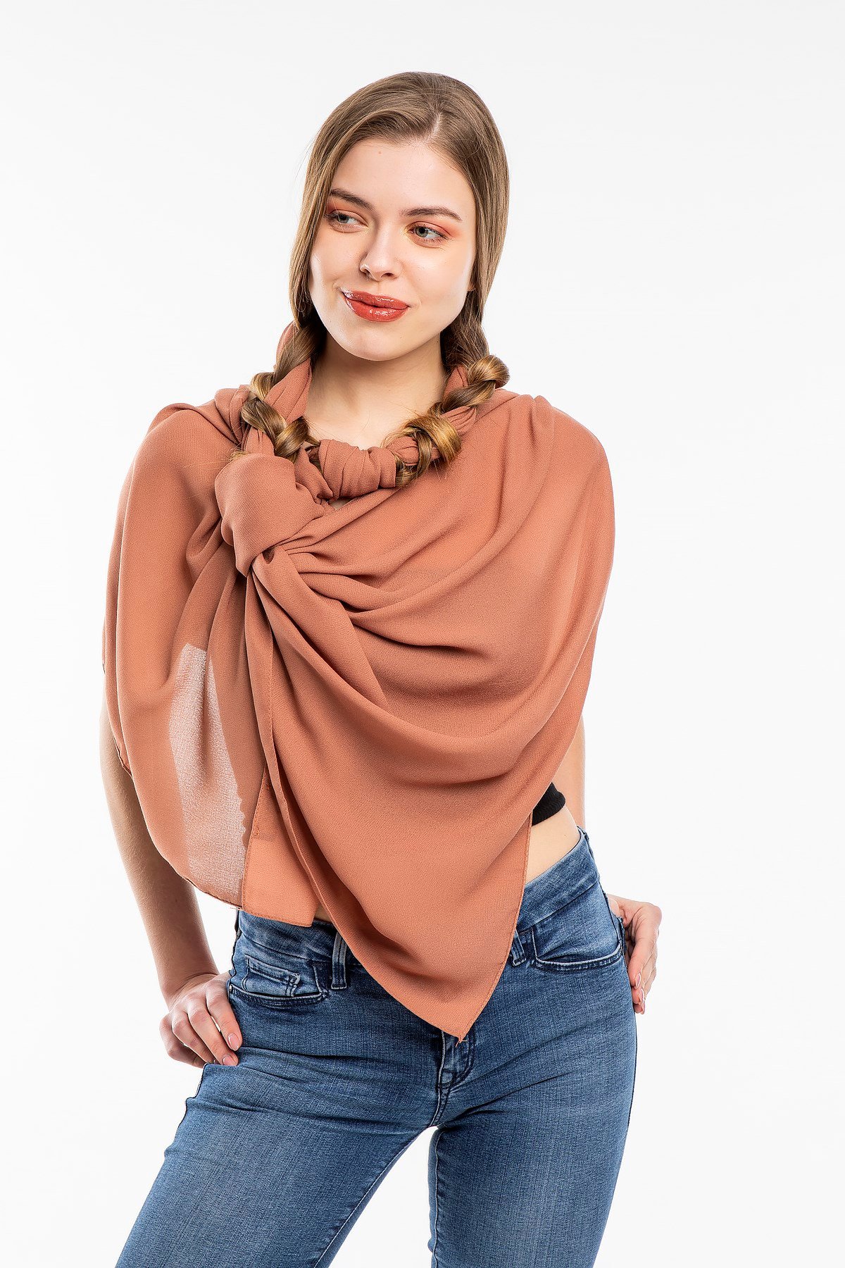 ŞALDüz Desen Lome Seri Şal Askısı ile Birlikte 75x200 cm