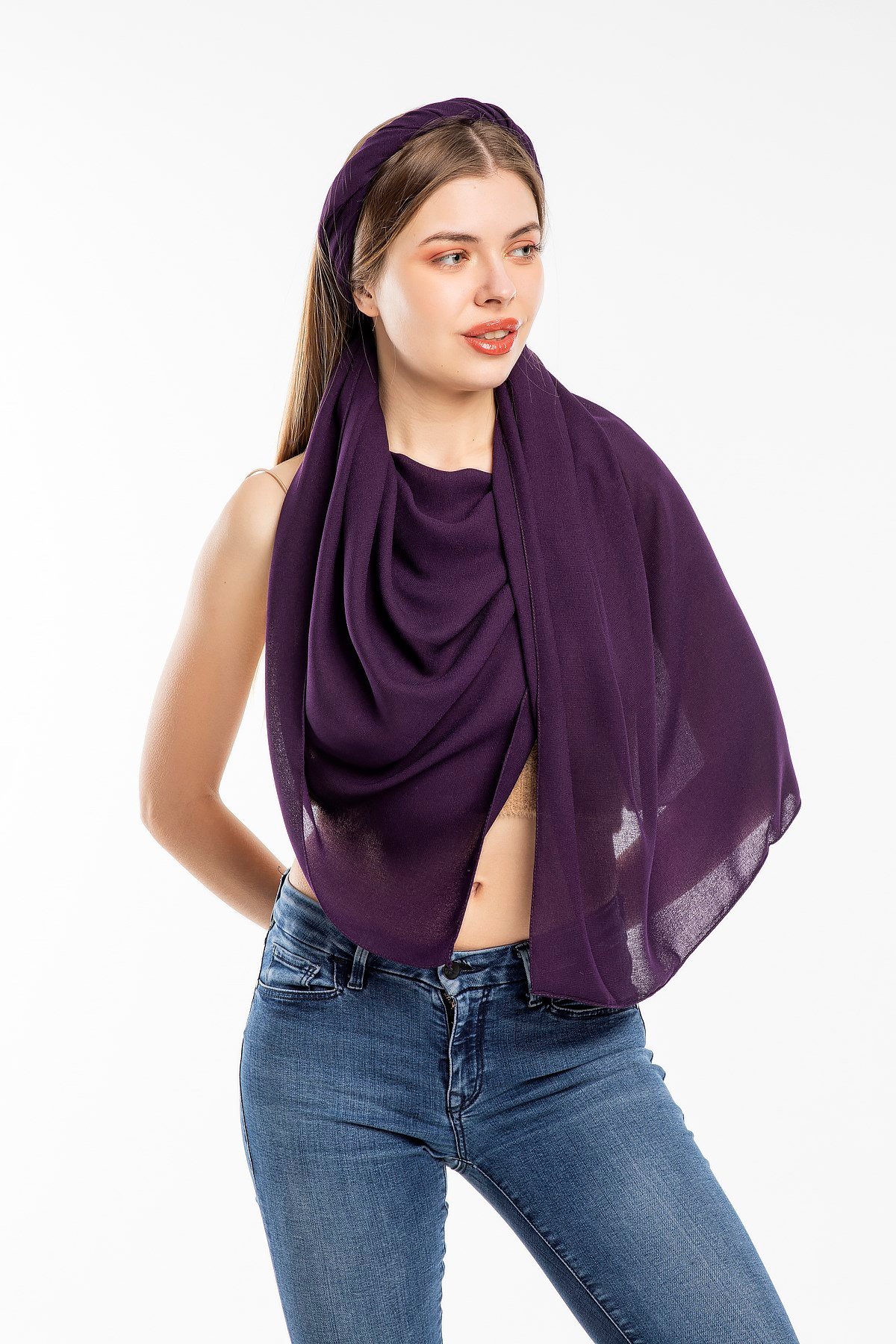 ŞALDüz Desen Lome Seri Şal Askısı ile Birlikte 75x200 cm