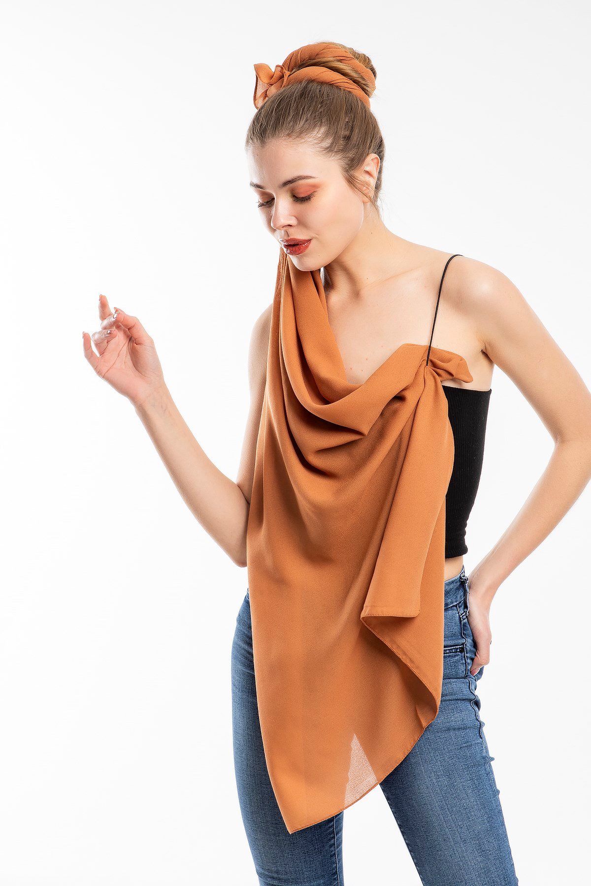 ŞALDüz Desen Lome Seri Şal Askısı ile Birlikte 75x200 cm