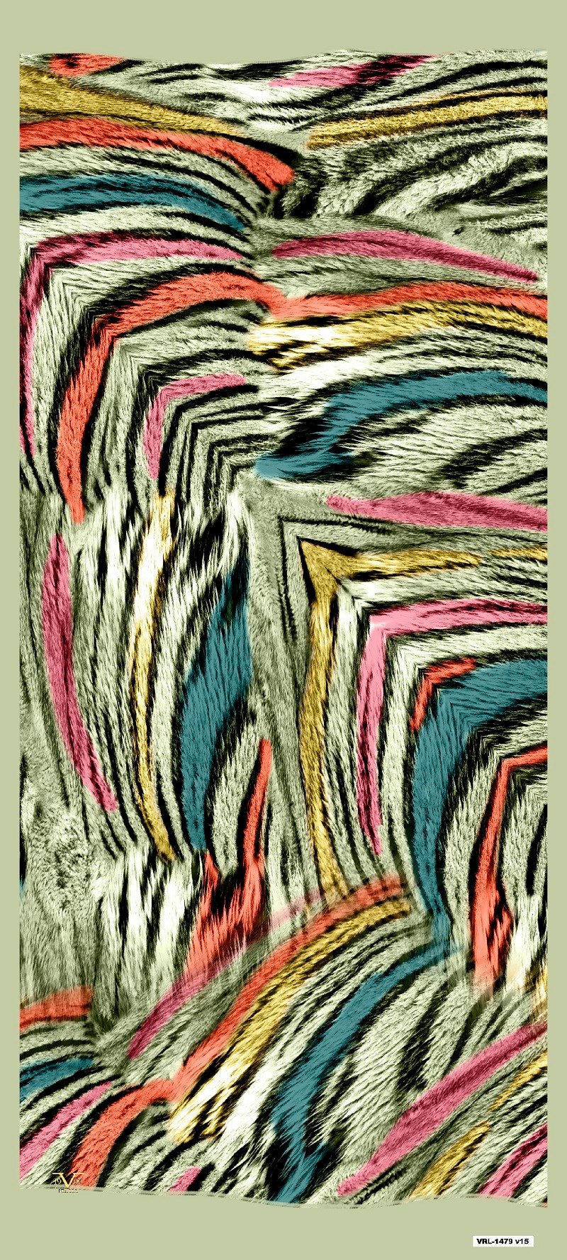 ŞALKaplan Desen Pavia Seri Şal Askısı ile Birlikte 90X200 cm