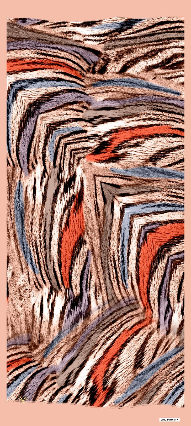 ŞALKaplan Desen Pavia Seri Şal Askısı ile Birlikte 90X200 cm