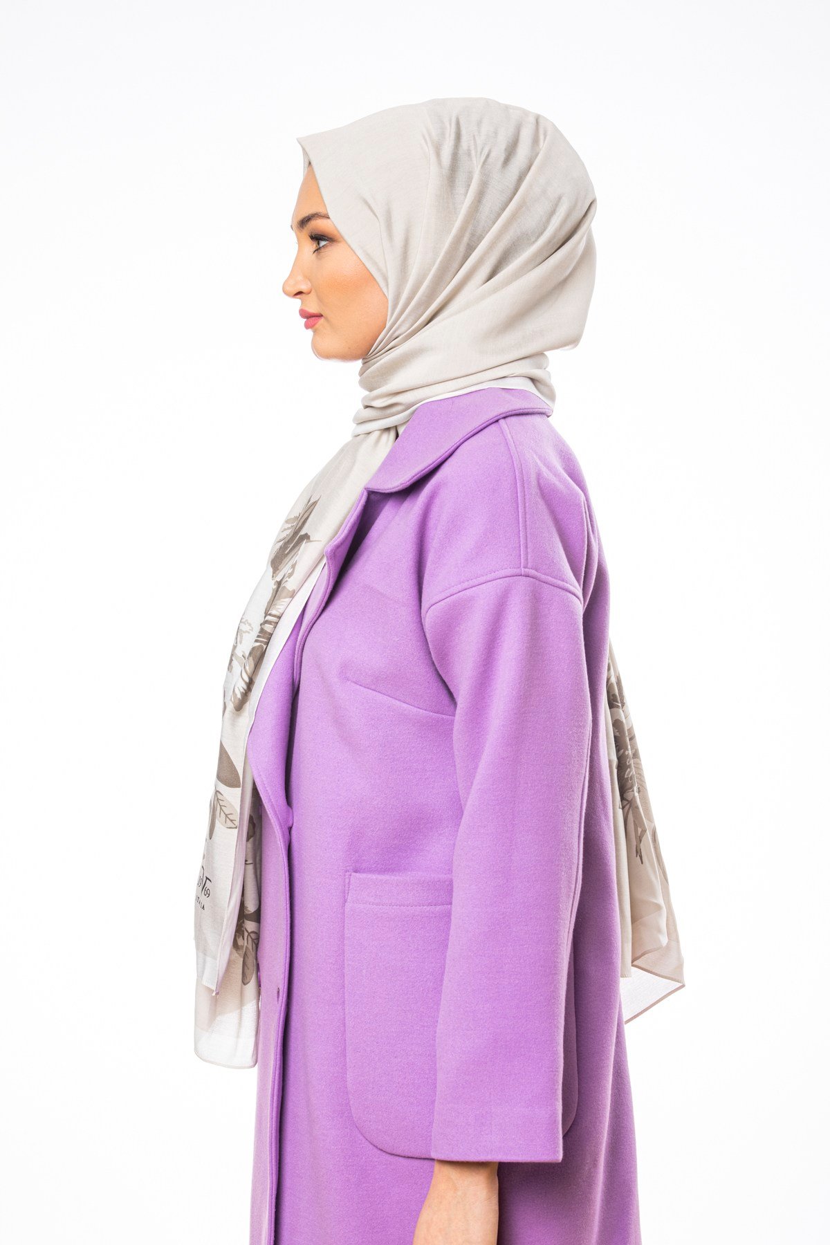 MODAL ŞALÇiçekli Desen Modal Seri Şal Askısı ile Birlikte 75x200 cm