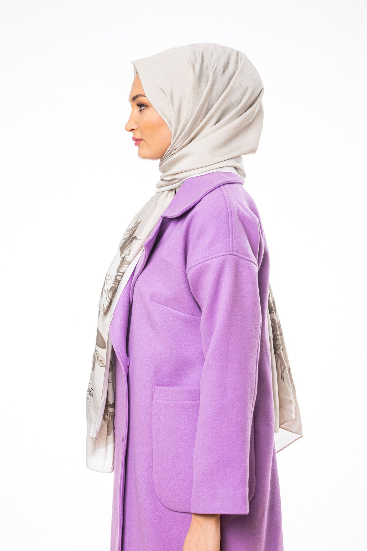 MODAL ŞALÇiçekli Desen Modal Seri Şal Askısı ile Birlikte 75x200 cm