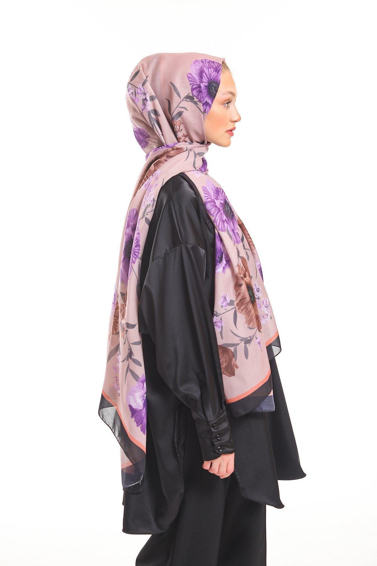 PAVIA ŞALÇiçekli Desen Pavia Seri Şal Askısı İle Birlikte 90x200 cm
