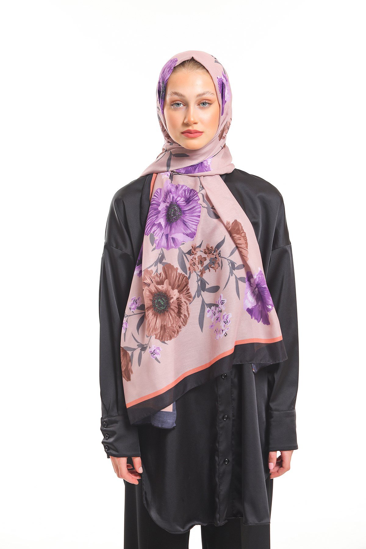 PAVIA ŞALÇiçekli Desen Pavia Seri Şal Askısı İle Birlikte 90x200 cm