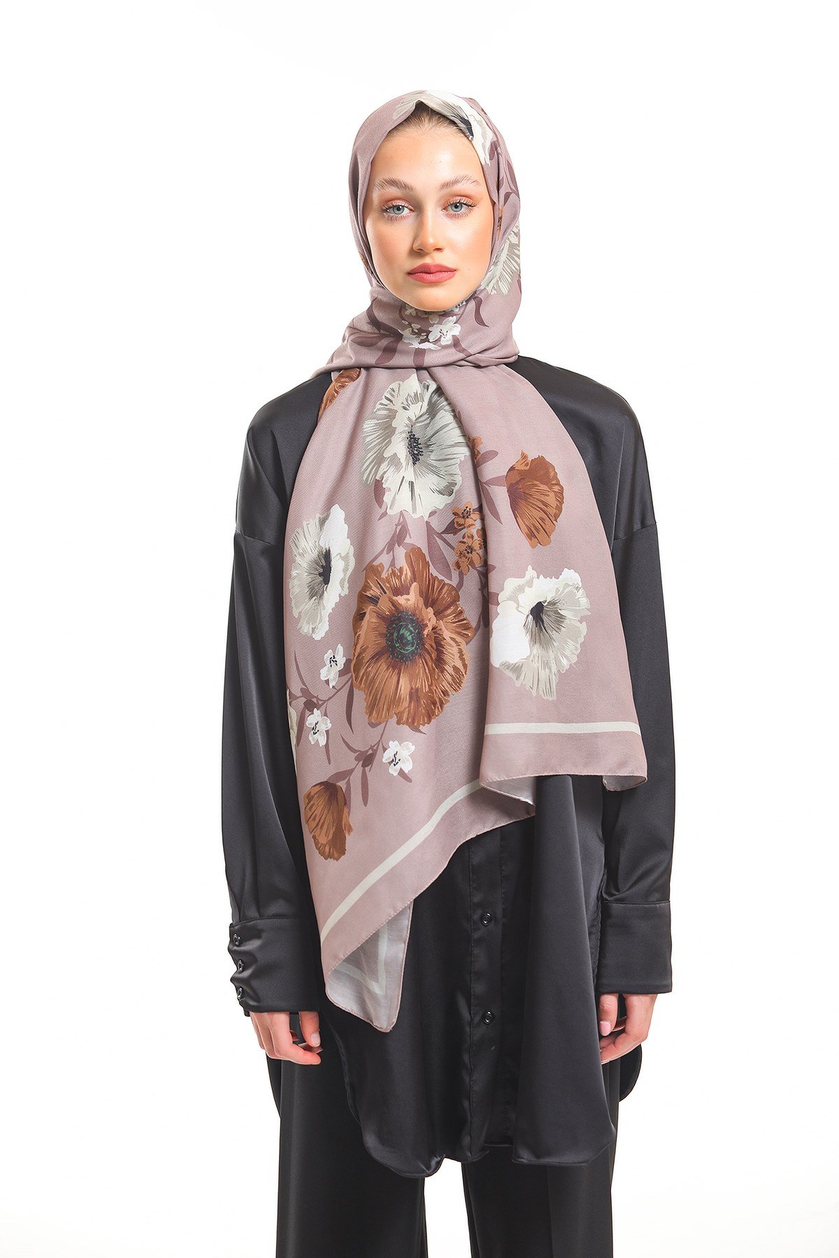 PAVIA ŞALÇiçekli Desen Pavia Seri Şal Askısı İle Birlikte 90x200 cm