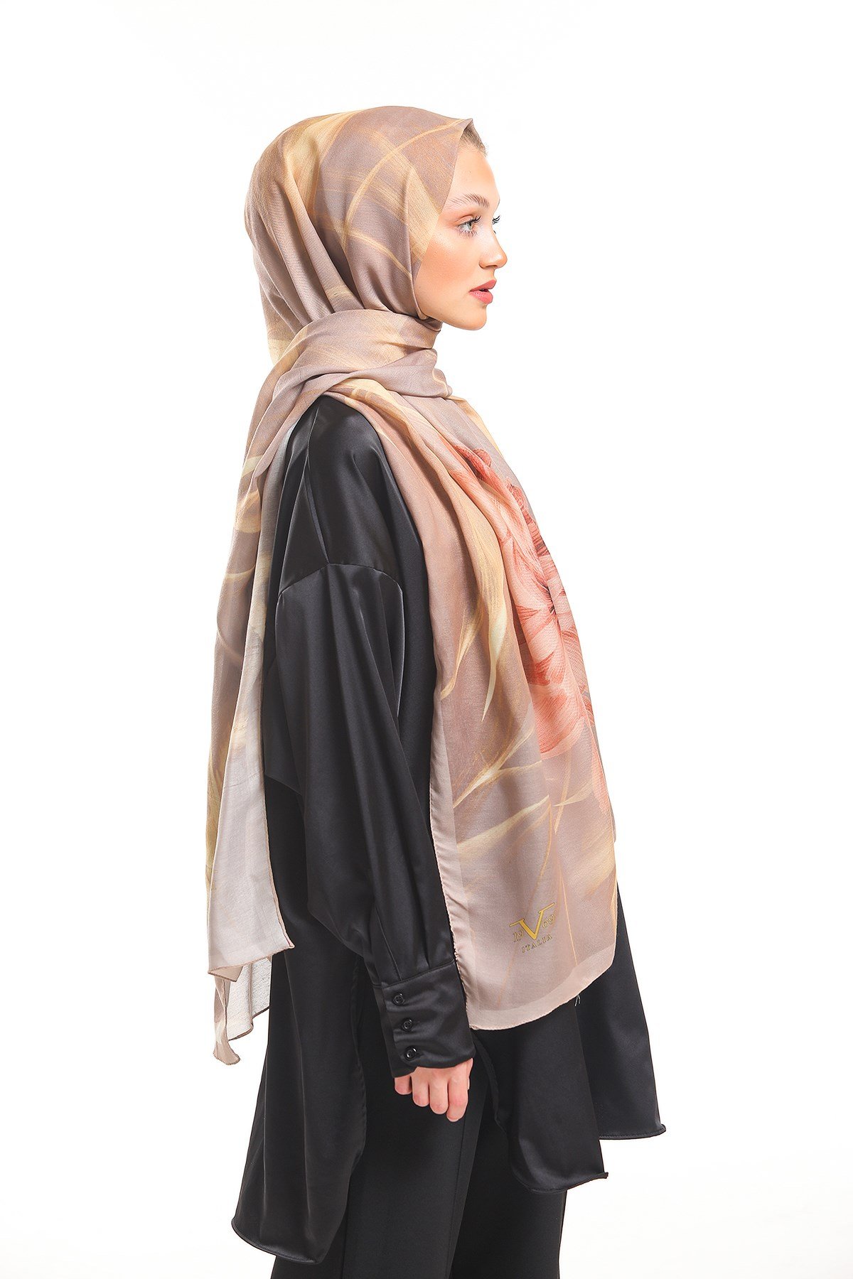 PAVIA ŞALGeometrik Çiçekli Desen Pavia Seri Şal Askısı İle Birlikte 90x200 cm