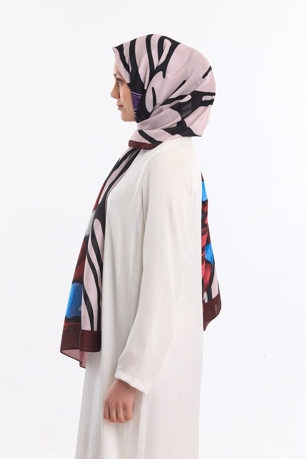 PAVIA ŞALKelebek Desen Pavia Seri Şal Eşarp Askısı ile Birlikte 75X200 cm