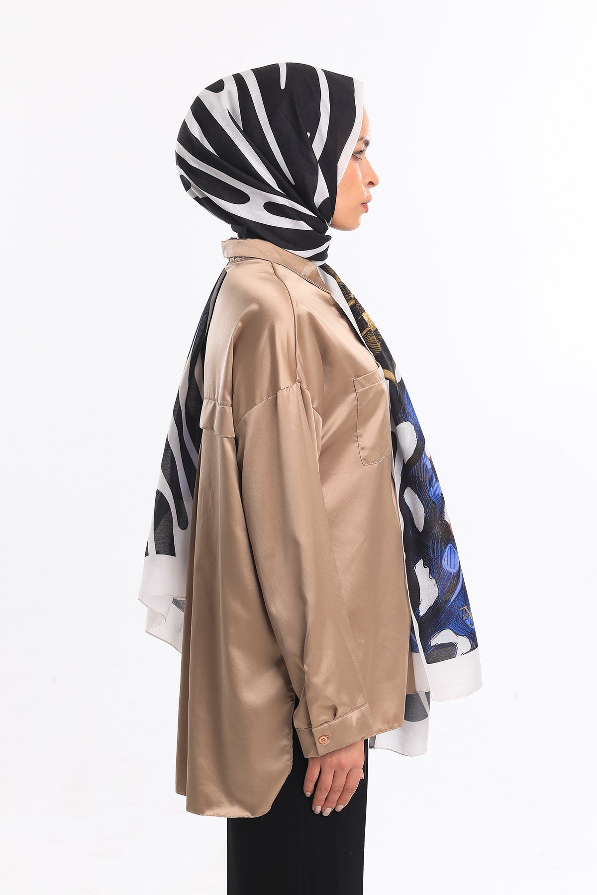 PAVIA ŞALKelebek Desen Pavia Seri Şal Eşarp Askısı ile Birlikte 75X200 cm
