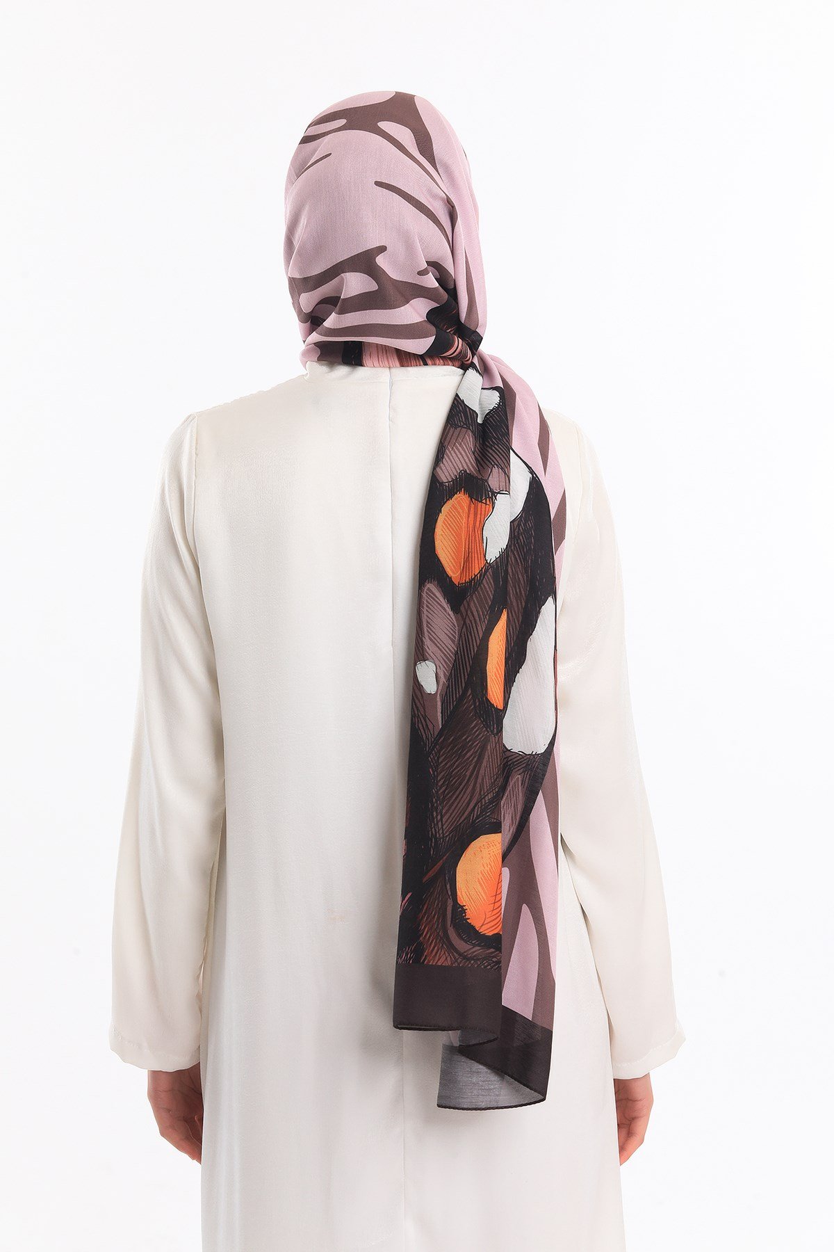 PAVIA ŞALKelebek Desen Pavia Seri Şal Eşarp Askısı ile Birlikte 75X200 cm