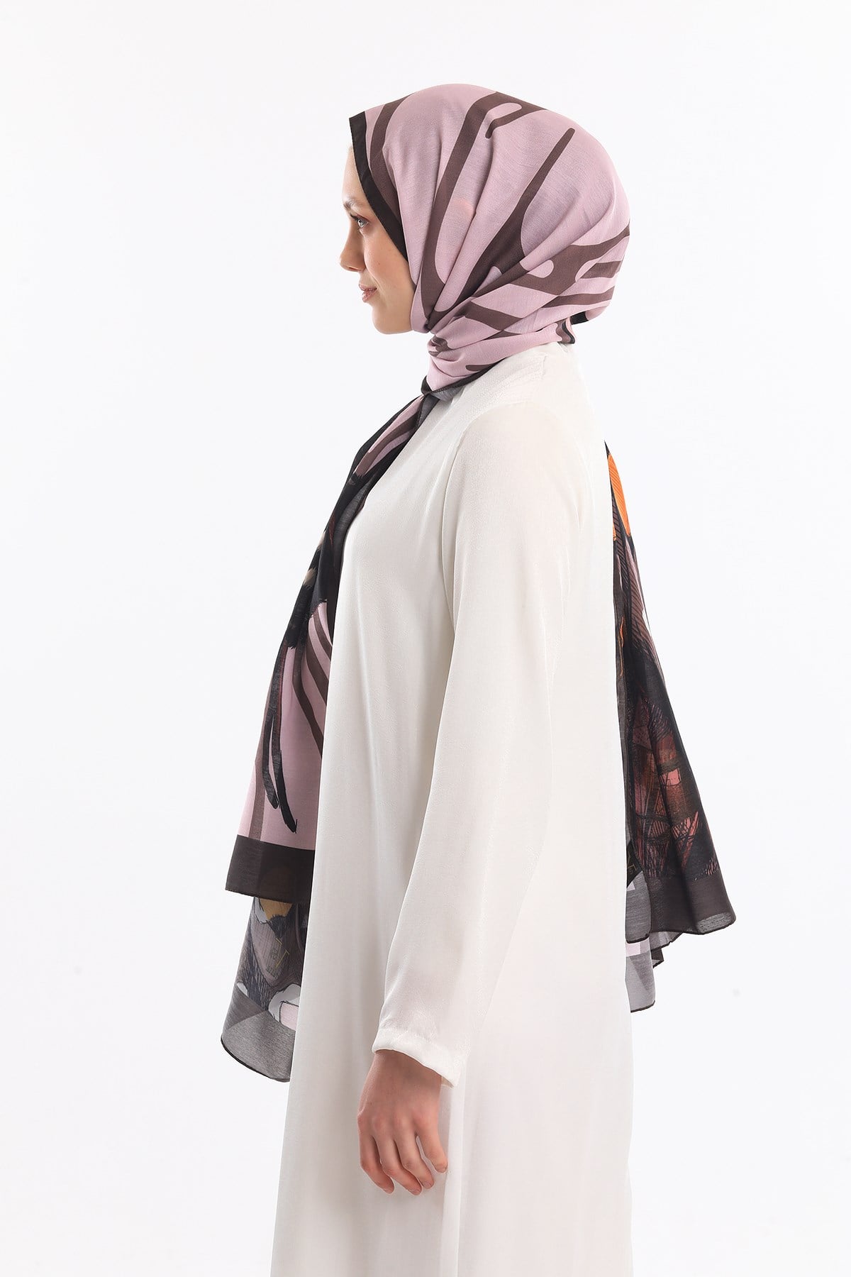 PAVIA ŞALKelebek Desen Pavia Seri Şal Eşarp Askısı ile Birlikte 75X200 cm