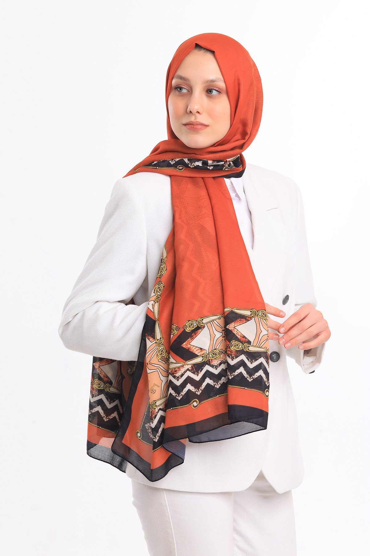 ŞALDeri Desen Pavia Seri Şal Askısı ile Birlikte 90X200 cm