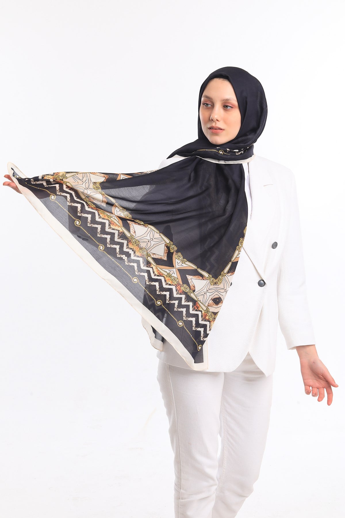 ŞALDeri Desen Pavia Seri Şal Askısı ile Birlikte 90X200 cm