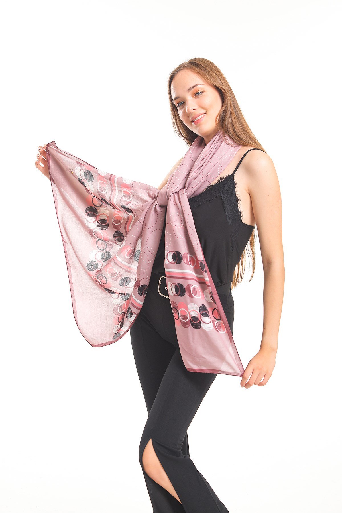 PAVIA ŞALGeometrik Desen Pavia Seri Şal Askısı ile Birlikte 90X200 cm