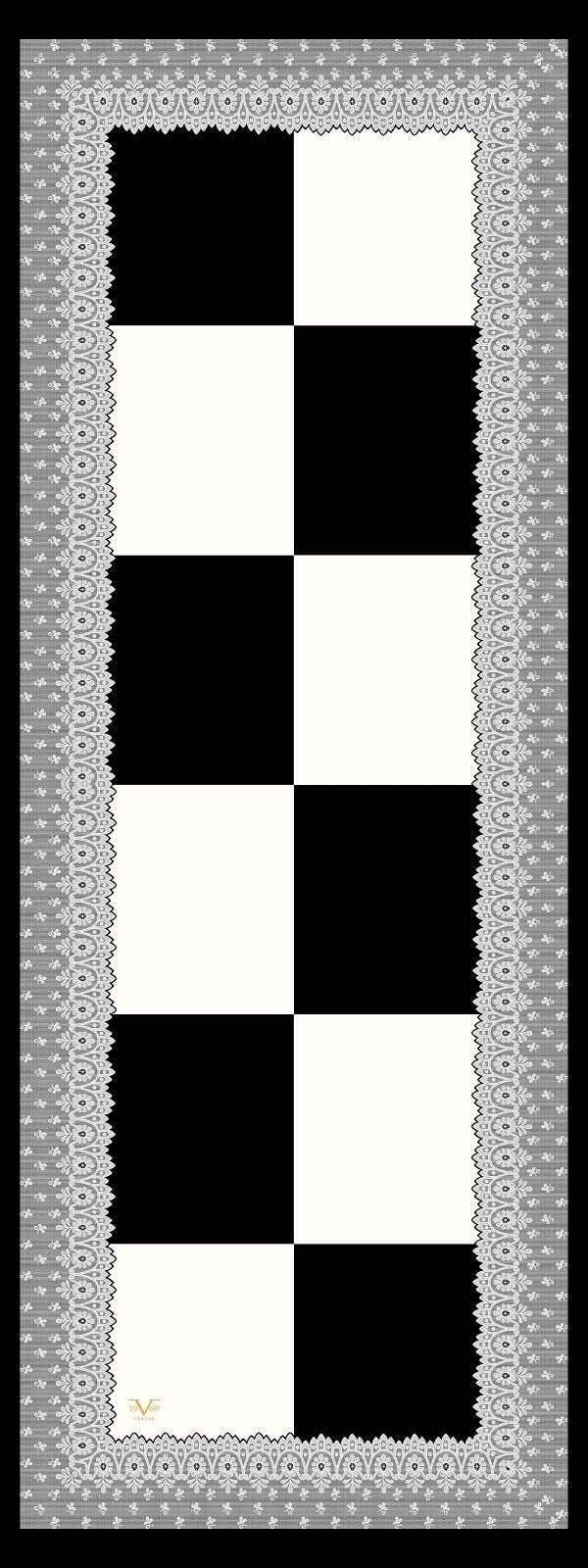 ShawlGeometrik  Desen Dora Saten Seri Şal Askısı İle Birlikte 75x200