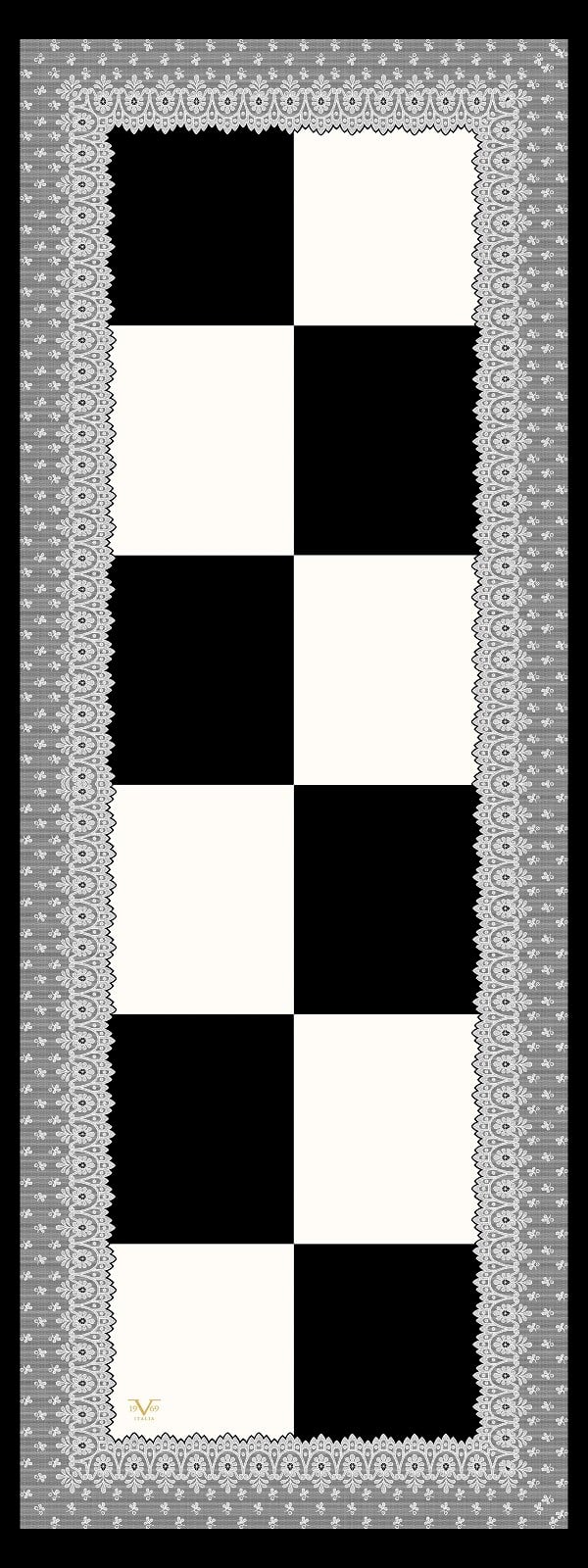ShawlGeometrik  Desen Dora Saten Seri Şal Askısı İle Birlikte 75x200