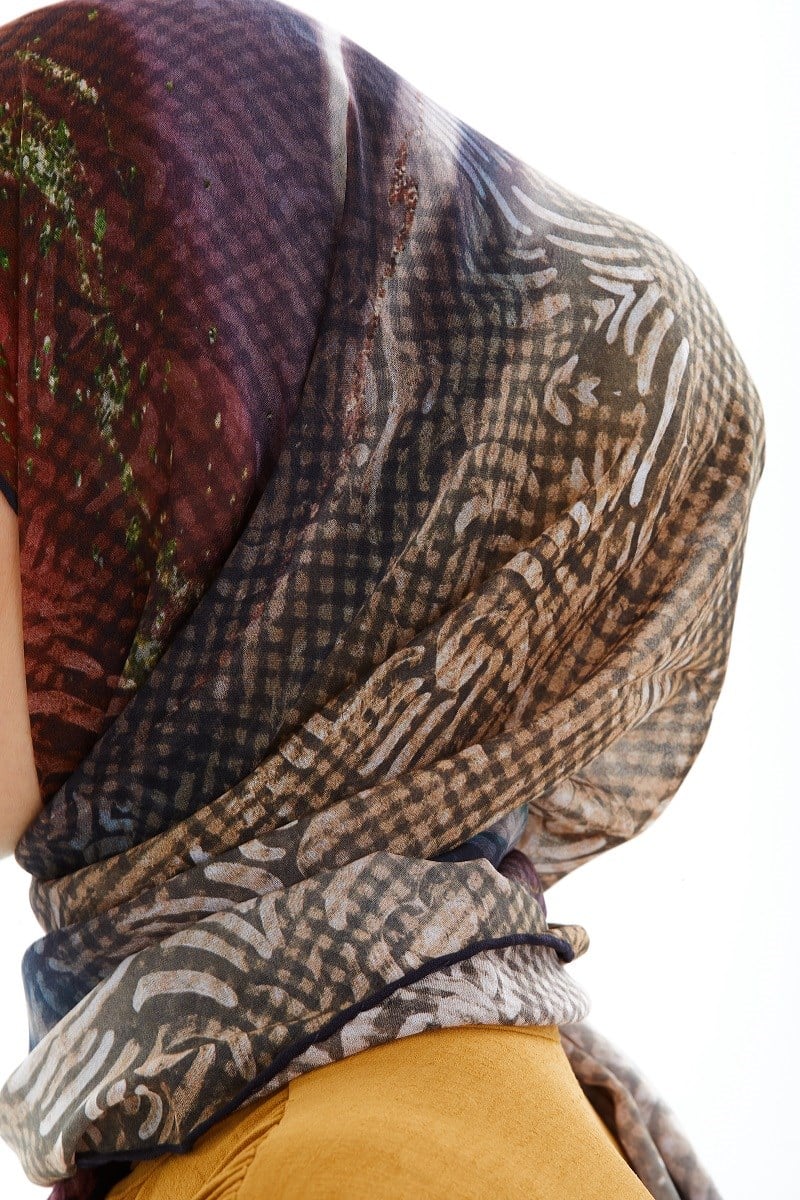 ŞALBatik İtalyan Şifon Eşarp Askısı ile Birlikte 75x200 cm